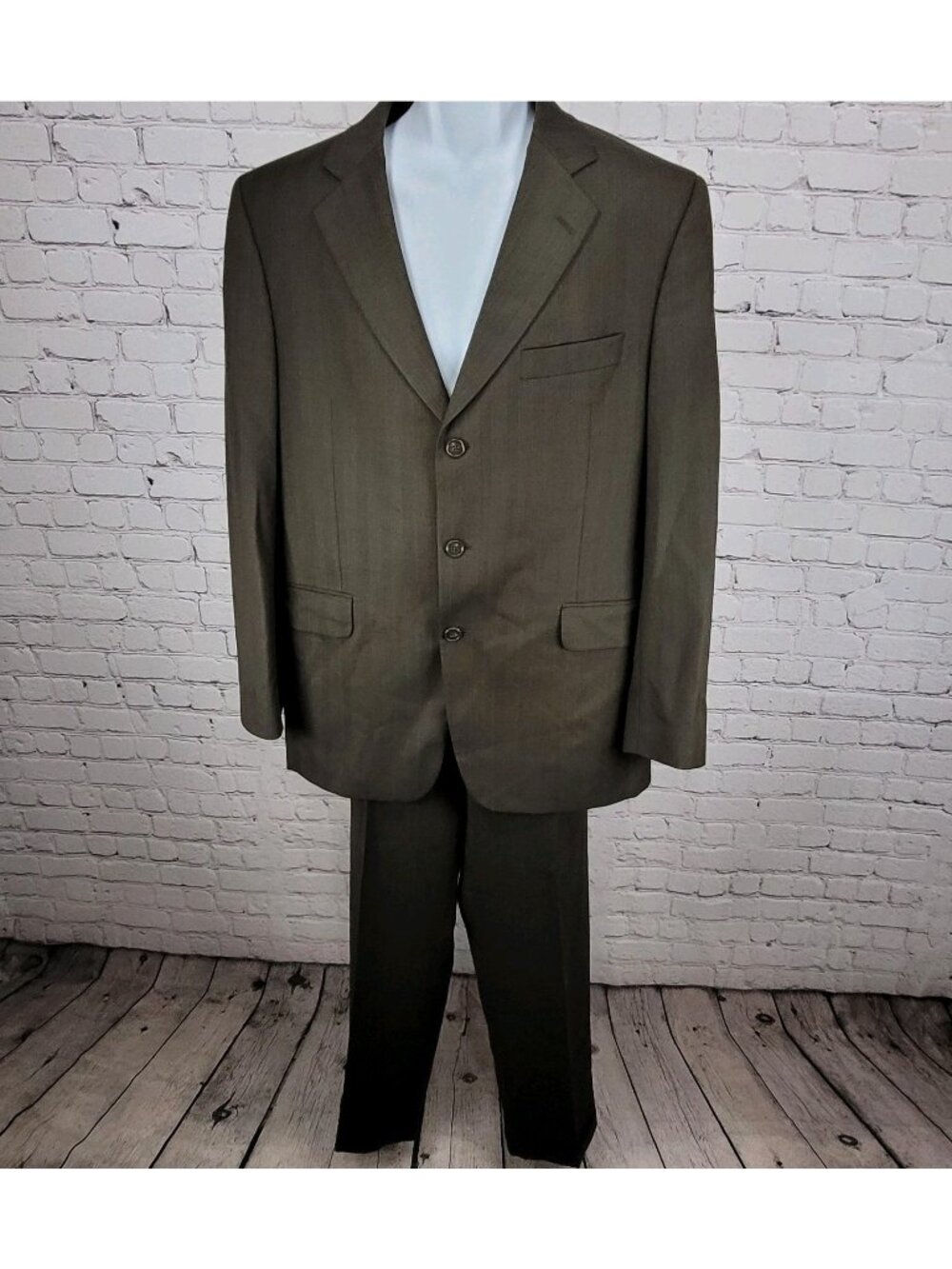 Victor Brown Super 110's Italian Wool Full Suit Set Jacket 42R Pants 36x31